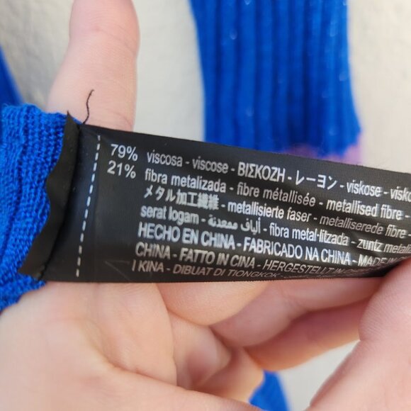 ZARA Cobalt Metallic Ribbed Cardigan Dress - Picture 8 of 8